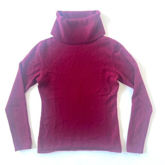 vintage burgundy cashmere turtleneck sweater - Picture 1 of 8